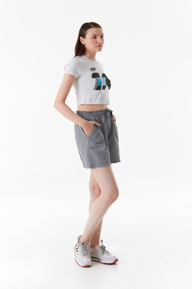 Basic Beli Bağlamalı Püsküllü Şort - 4