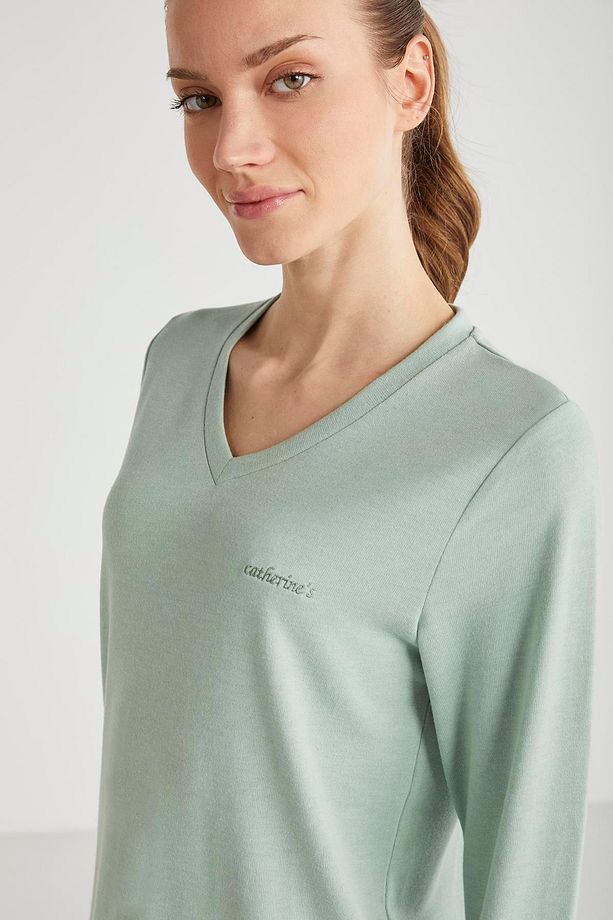 Çiçek desenli pijama takımı - 5