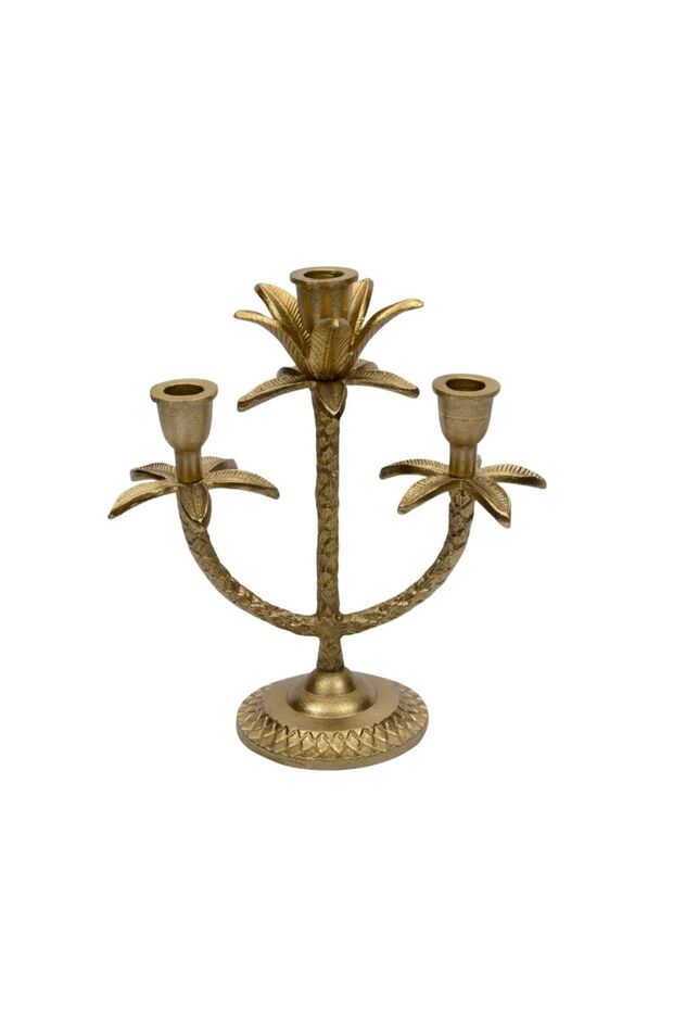 Palmiye  3 lü Şamdan - 1