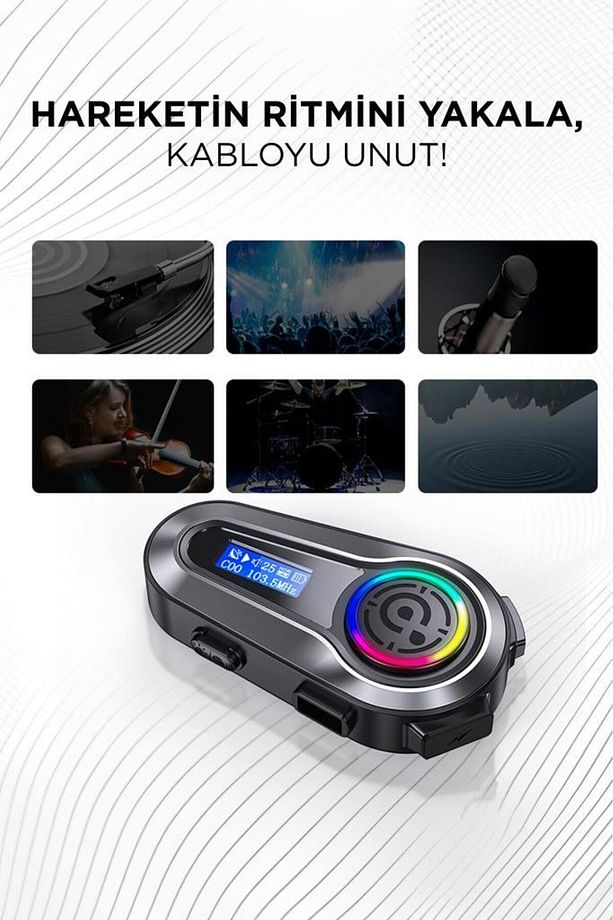 Q10 Siyah LCD Ekranlı Bluetooth Motosiklet Kulaklığı Intercom - 3