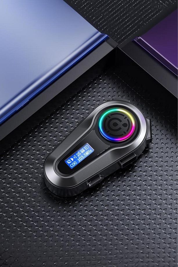 Q10 Siyah LCD Ekranlı Bluetooth Motosiklet Kulaklığı Intercom - 5