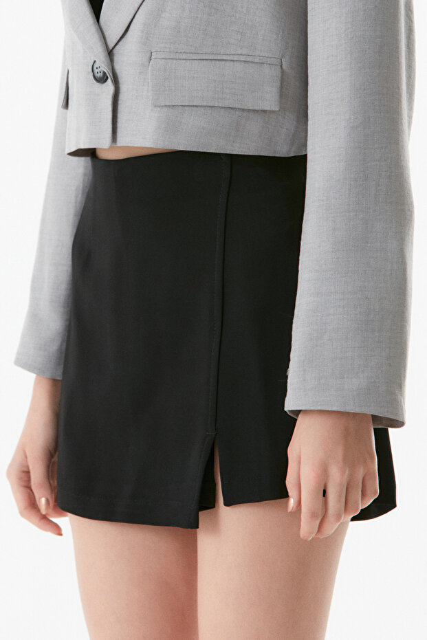 Double Breasted Collar Crop Jacket - Basic Model - 7