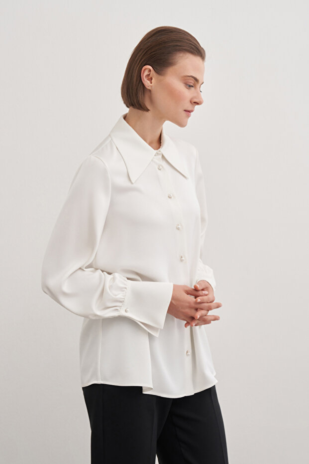 SİVRİ YAKALI BLUZ - 2