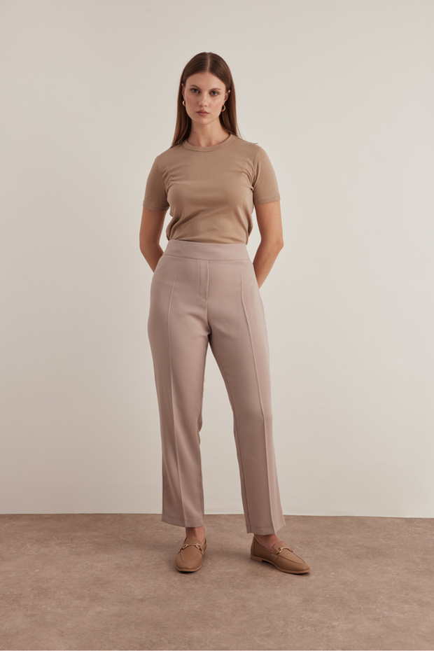 3649112 Back Waist Elastic Trousers