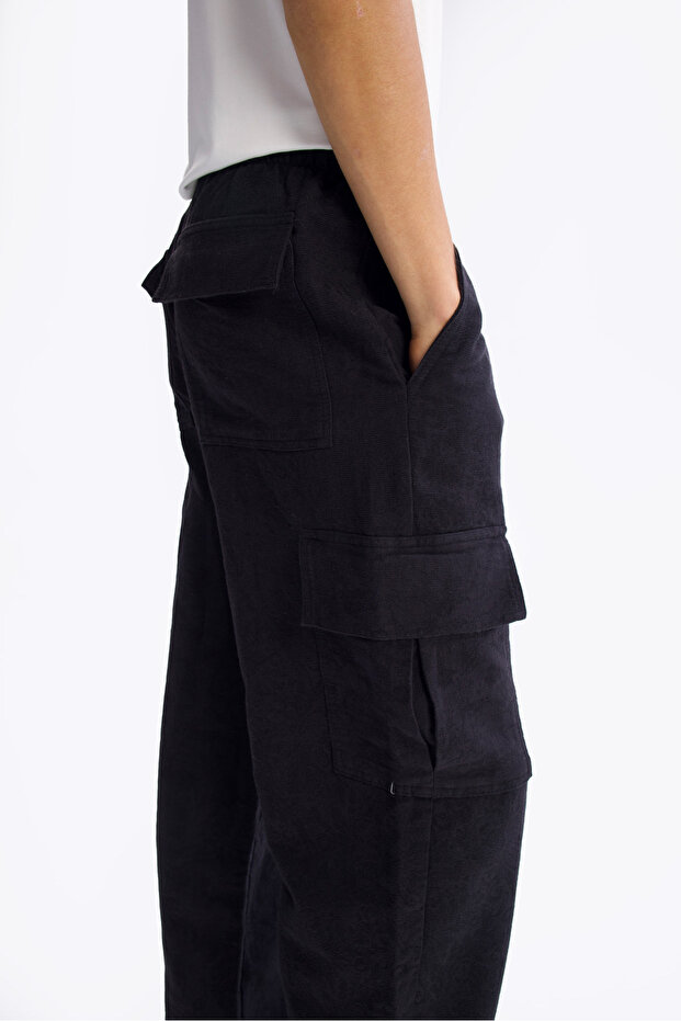 السراويل البضائع السوداء منقوشة - 5