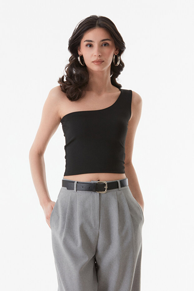 Basic Tek Kol Crop Bluz - 7