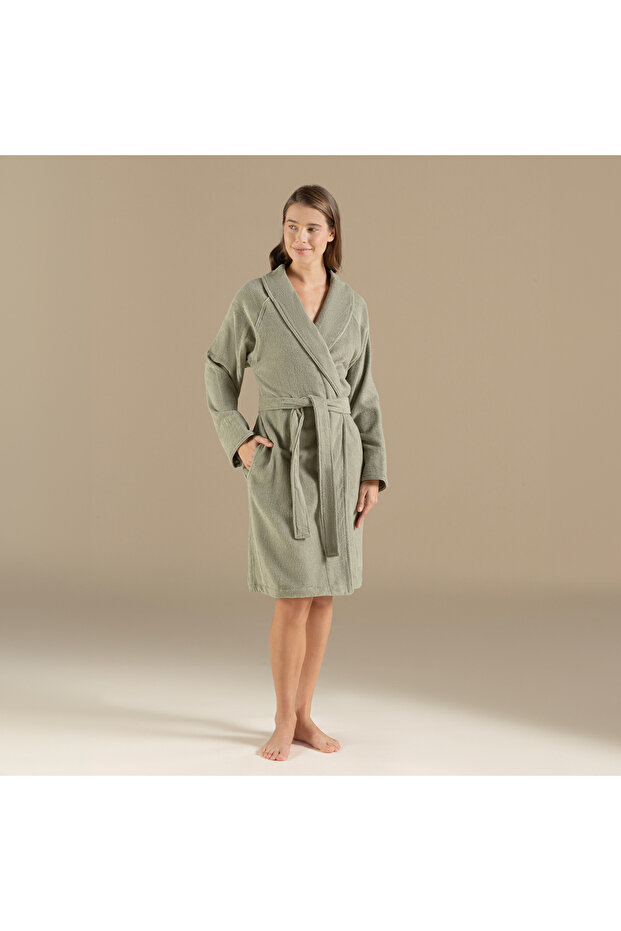 Solid Unisex Bornoz Açık Yeşil - 3