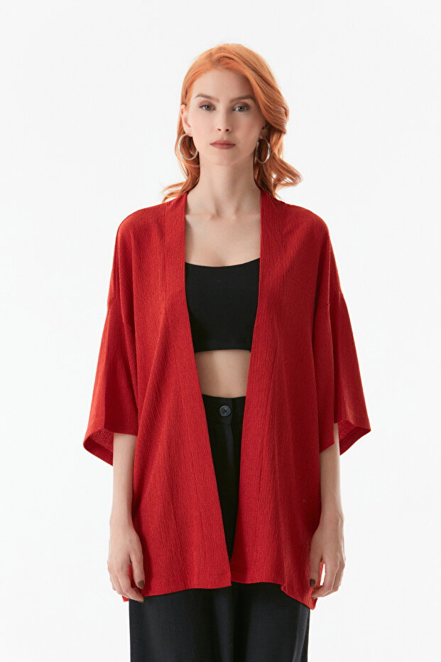 Basic Wrap Fabric Shawl Collar Kimono - 8