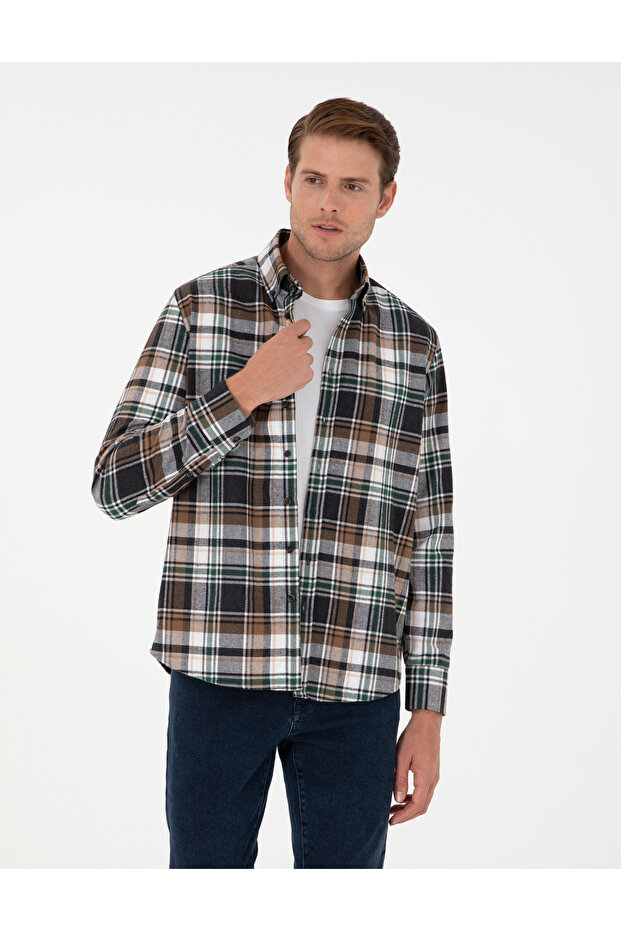 Brown Comfort Fit Lumberjack Shirt 50292889-Vr029