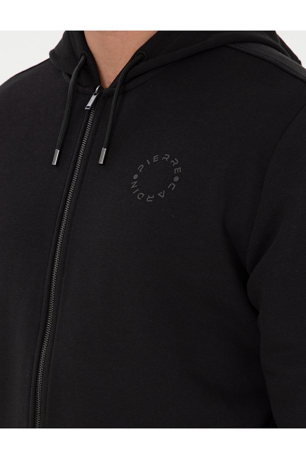 Siyah Regular Fit Fermuarlı Eşofman Üstü 50298986-VR046 - 7