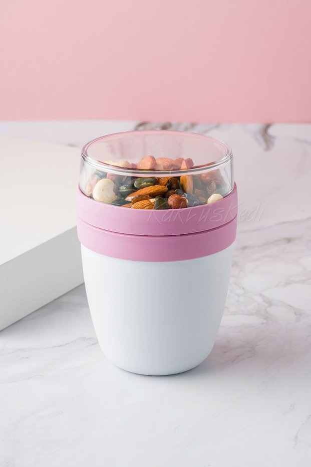 Portable Yogurt Container with Spoon - 700 ml Practical Food Cup