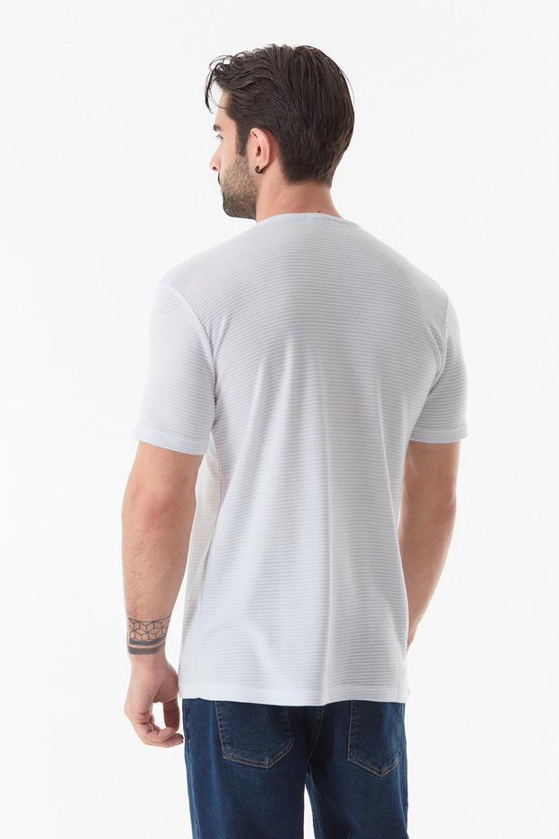 Basic Bisiklet Yaka Tişört - 3