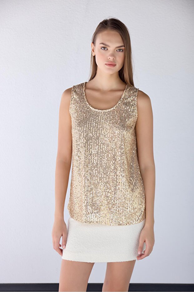 Payetli Gold Bluz - 2