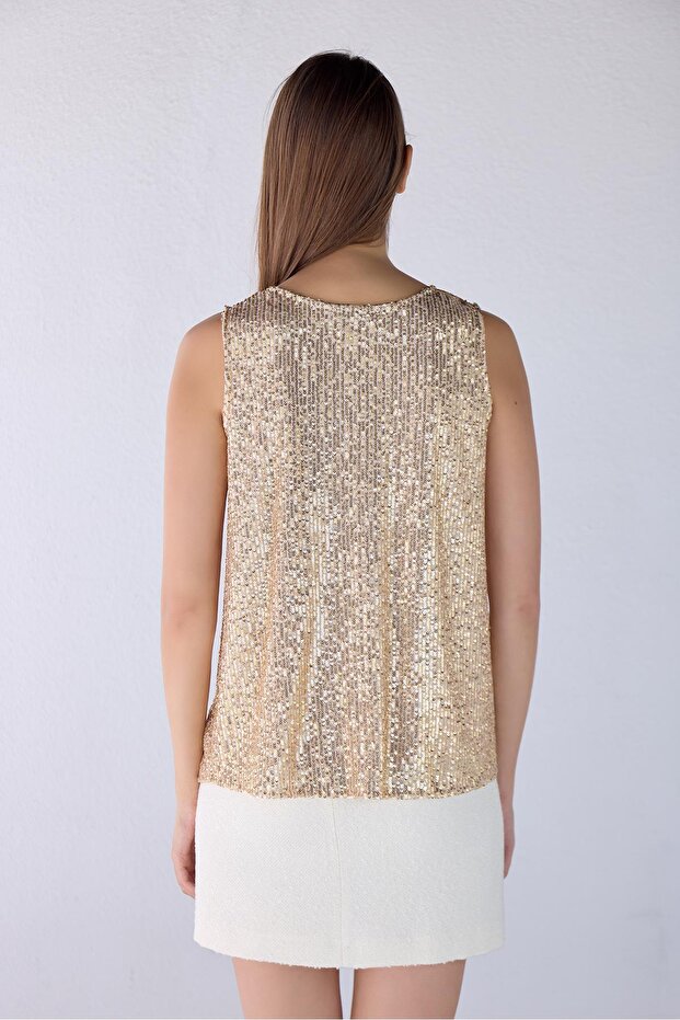 Payetli Gold Bluz - 4