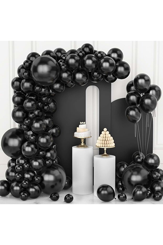 Balloon Set, Pastel Black, 100-Piece Balloon Chain Set