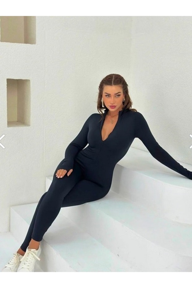 Siyah Vücuda Oturan Performans Tulumu - 8