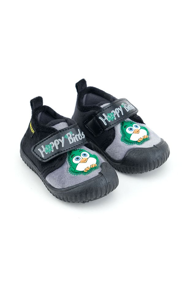 Kışlık Cırtlı Ayarlanabilir Rahat Taban Happy Birds Bebe Erkek Panduf Ayakkabı - 5