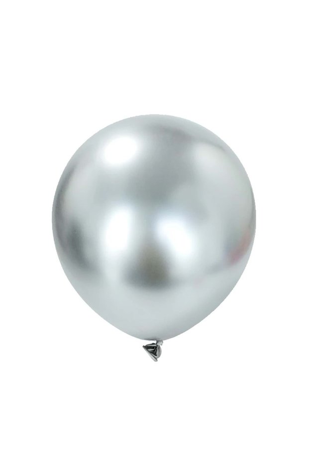 12 in. Silver Color 25 Pieces Chrome-Mirror-Mirrored Decoration Balloon