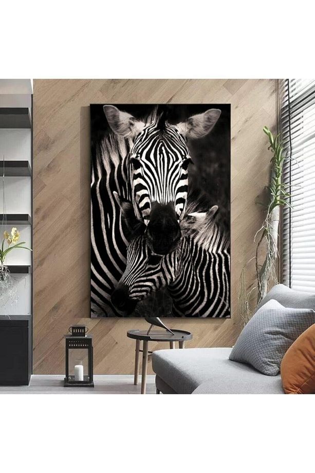 Dekoratif Zebra HD Baskı Kanvas Tablo - 1