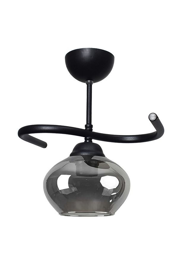 Fuji Salon - Mutfak - Yatak Odası - Hol - Siyah Renk Füme Camlı Tekli Avize - 2