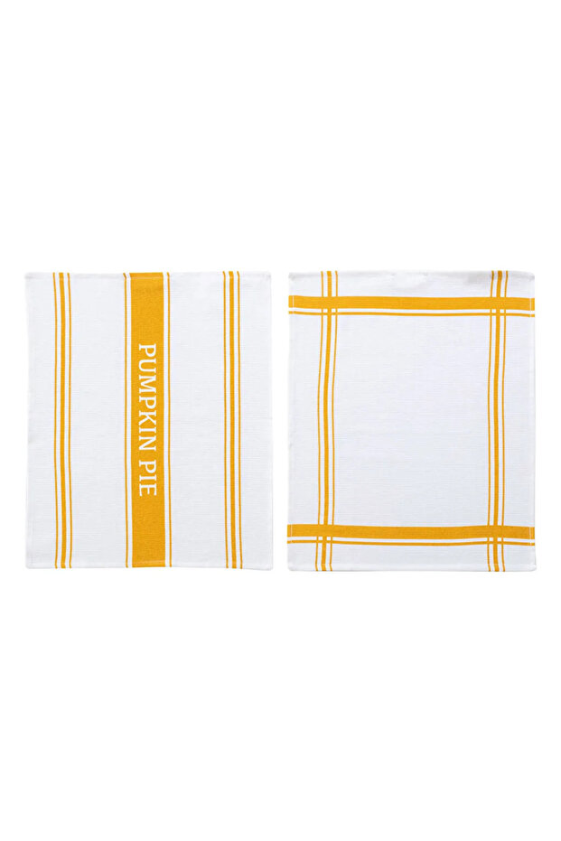 Lcw Home Dark Yellow Printed Cotton Drying Cloth 2 Pack 40X50 cm