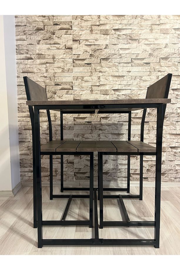 2 Kişilik Yemek Masası Takımı / Balkon Masa Takımı / Çalışma Masası Takımı/Kamp Sandalye Masa Takımı - 2