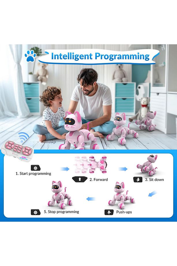 Rc Kumandalı Akıllı Robot Kedi Sensörlü Şarjlı Full Fonksiyon - 4
