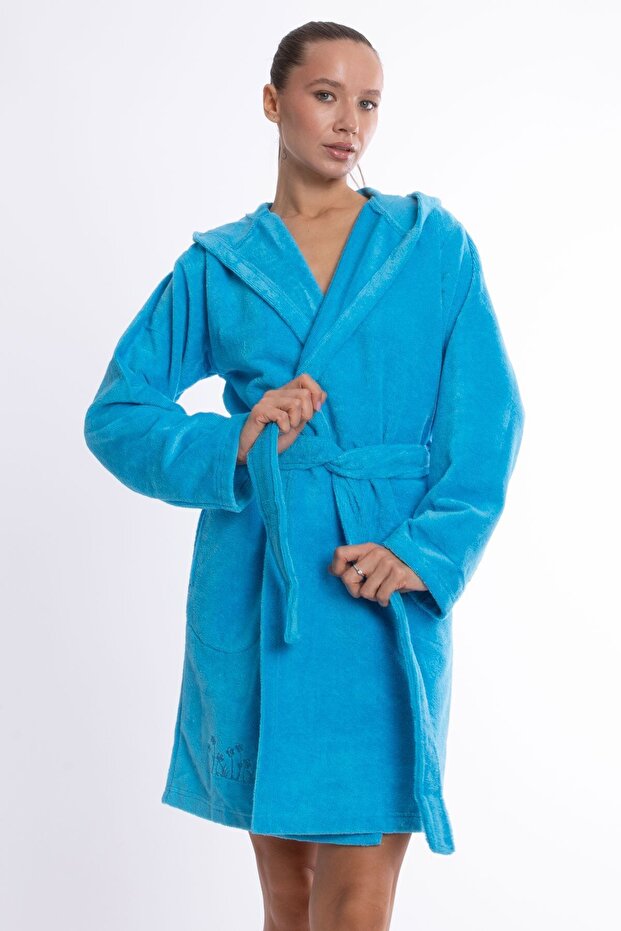 Lüks Bambu Kapşonlu Bornoz Mini - 5