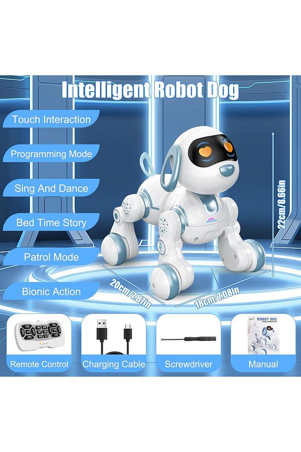 Rc Uzaktan Kumandalı Akıllı Robot Dog Köpek Sensörlü Şarjlı Full Fonksiyon - 6