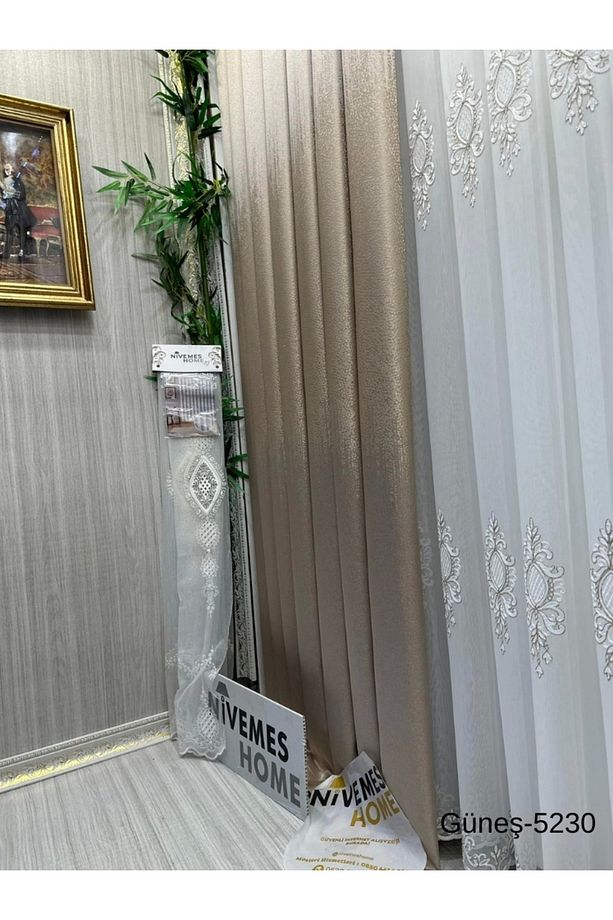 Nivemeshome Güneş Ft632121 Vizon V-5230 1/3 Sık Pileli Fon Perde Apm - 8