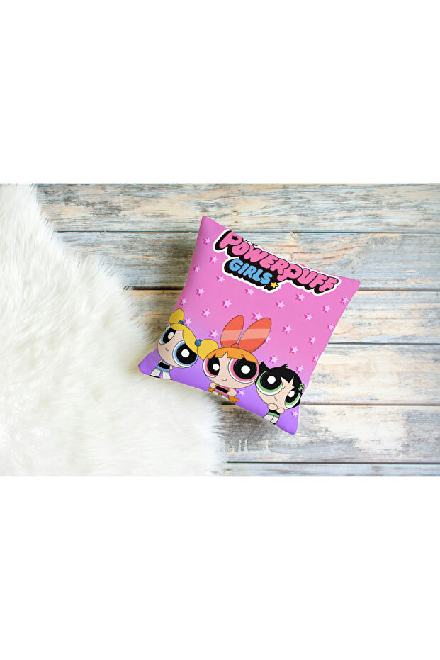 غطاء وسادة مربع بنمط Powerpuff Girls