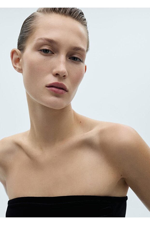 Payet Detaylı Kadife Bluz - 5