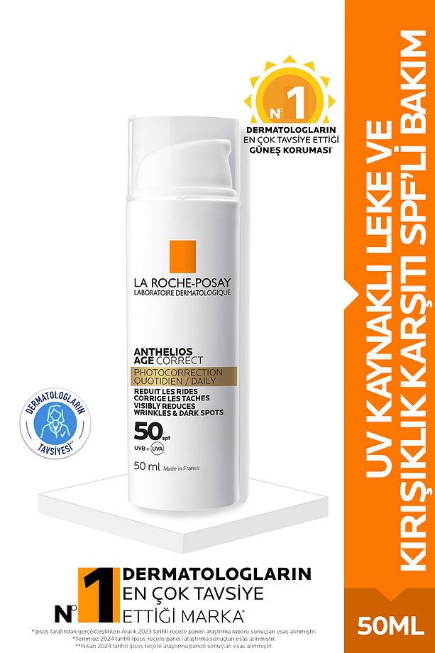 Anthelios Age Correct SPF50+ Uv Kaynaklı Leke ve Kırışıklık Karşıtı-50ml - 1