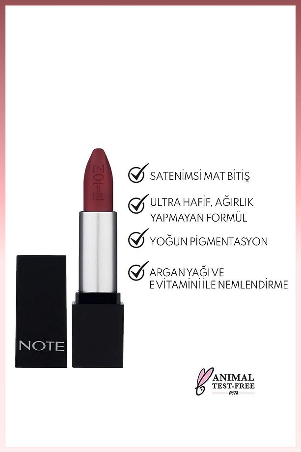 Mattever Lipstick Yarı Mat Saten Bitişli Ruj 12 Wine Tasting Red - Mor - 2