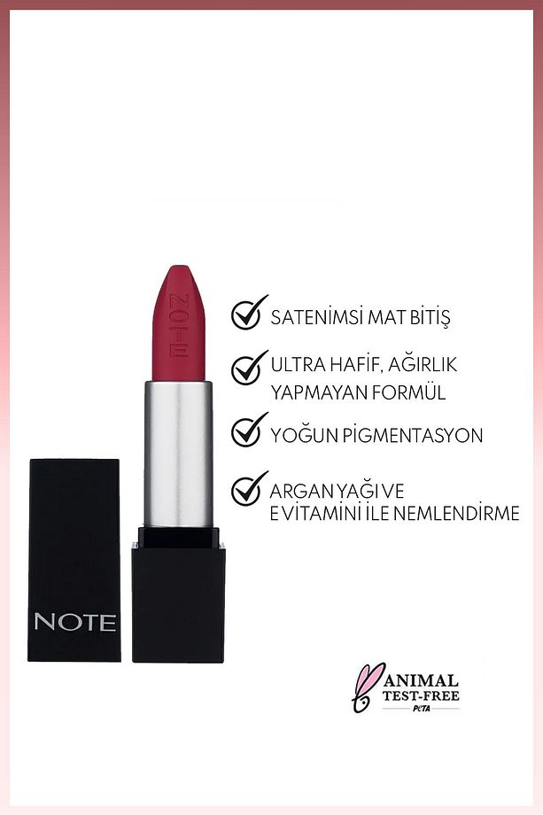 Mattever Lipstick Yarı Mat Saten Bitişli Ruj 13 Strawberry Envie - Pembe - 2