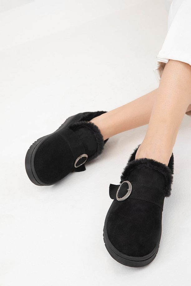 Siyah Süet Kadın Bot & Bootie 19854 - 3