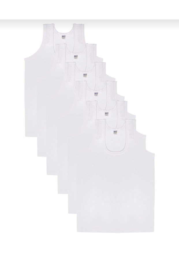 6-Piece Combed Cotton Tank 100% Cotton White