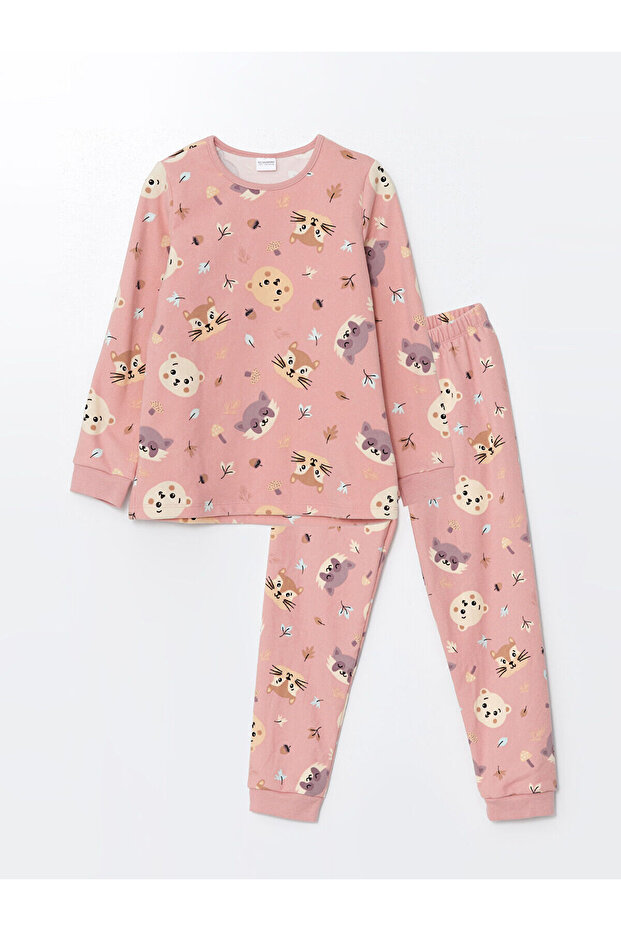 Lcwk Bisiklet Yaka Polar Kız Çocuk Pijama Takımı - 1