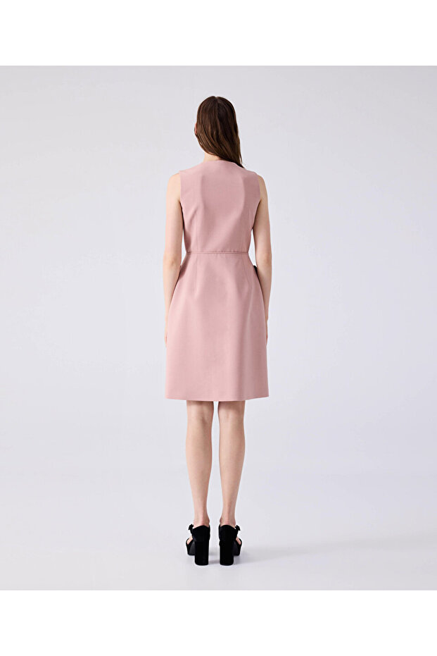 Çok Cepli Pembe Elbise - 3