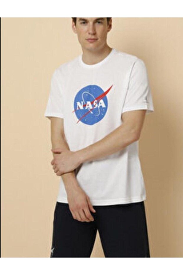 Nasa White Crew Neck Men's T-shirt