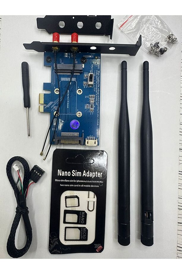 Pci exp wireless adaptör sim kartlı pci-e wireless adaptör pci express wireless sim kartlı - 1