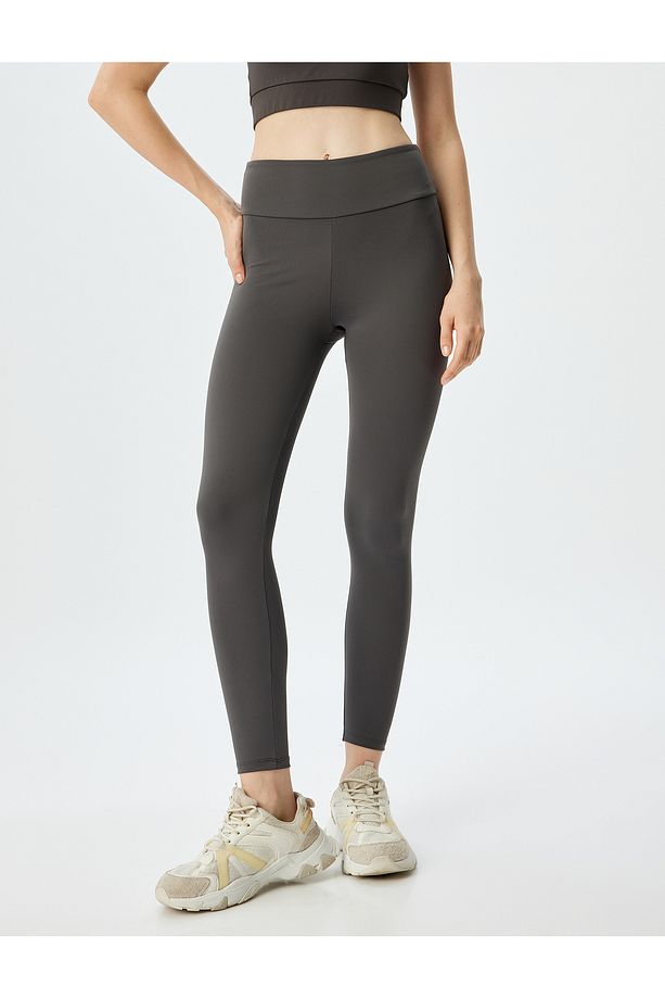 Spor Tayt Yüksek Bel Yumuşak Tuşe Slim Fit - 3
