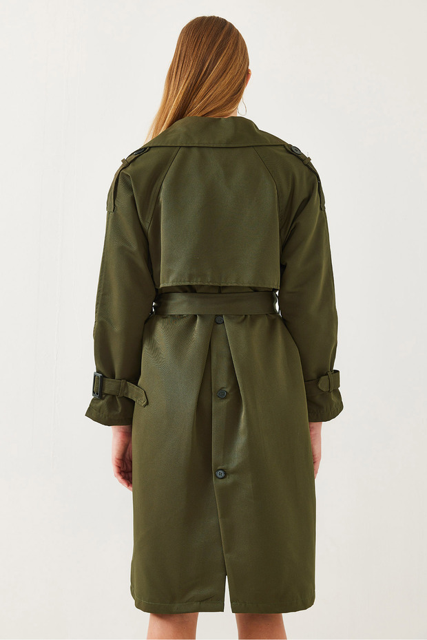 Damen-Trenchcoat mit Aller-Detail vorne, zweireihig, 8118 60451015 - 6