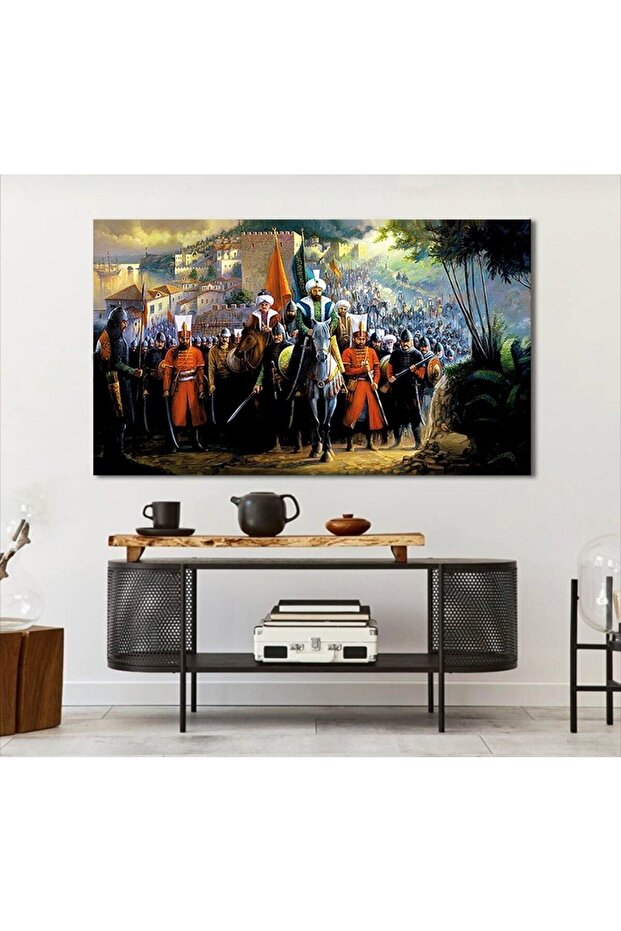 Fatih Sultan Mehmet Istanbul'un Fethi Kanvas Kanvas Canvas Tablo - 3