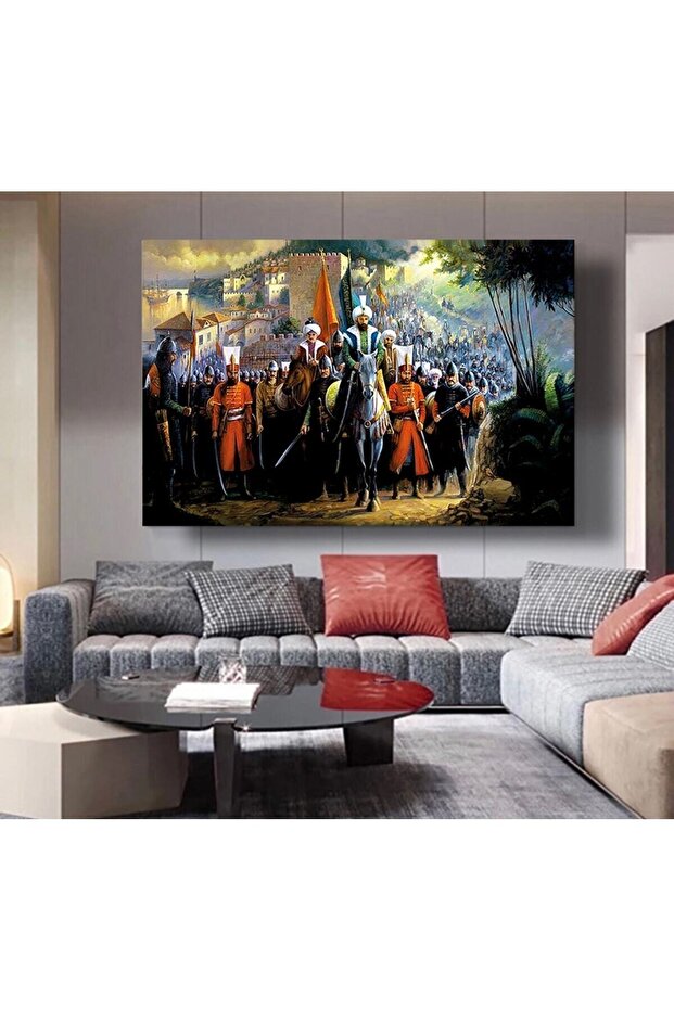 Fatih Sultan Mehmet Istanbul'un Fethi Kanvas Kanvas Canvas Tablo - 1