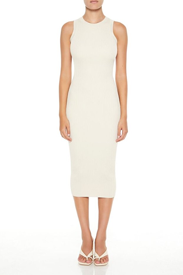 Triko Halter Yaka Midi Elbise - 2