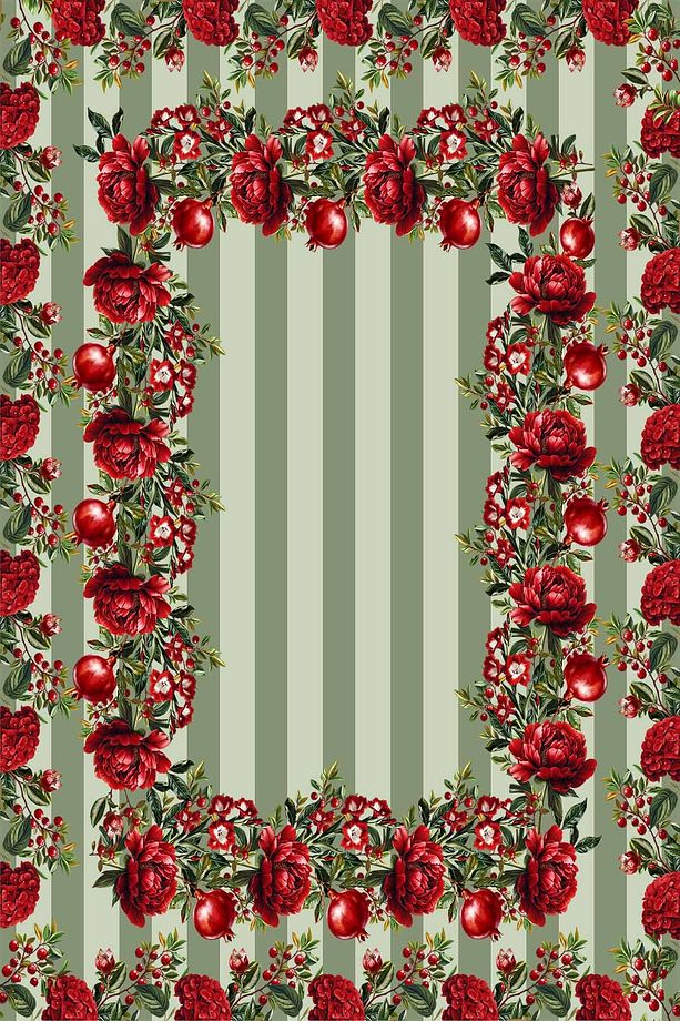 Masa Örtüsü Pomegranate Desenli 140*180 Cm Süet Dokuma - 2
