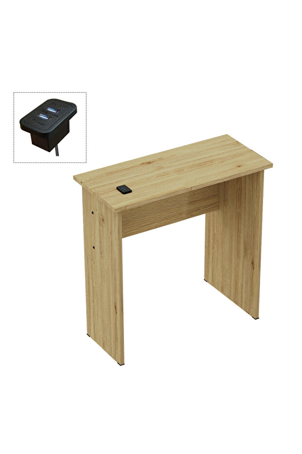 Modern MP1 Study Table, Executive Desk 80x40 with Black BS02 Desktop Socket
