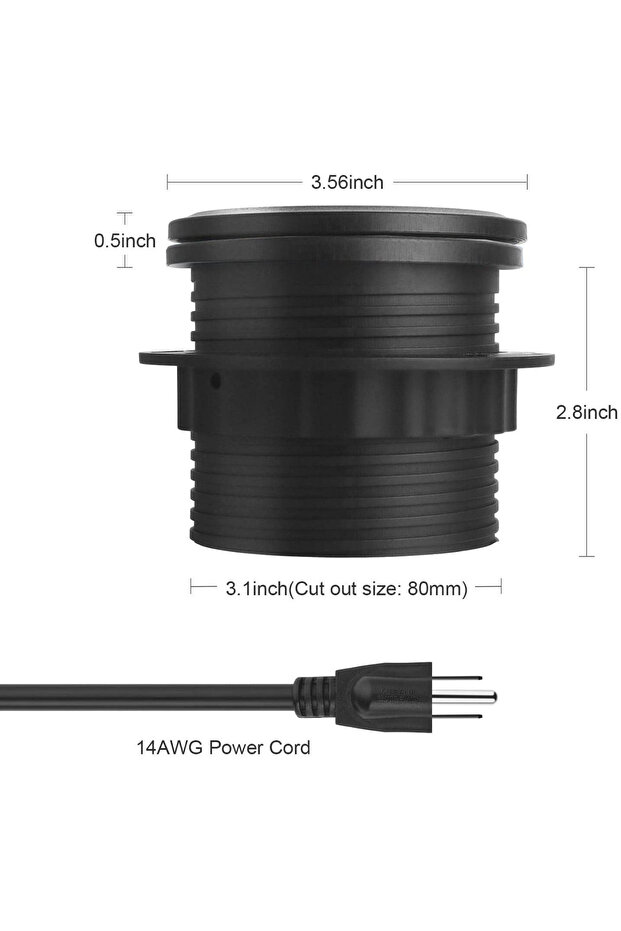 Modern Writing Study Table With Round Desktop Power Module - White - 2
