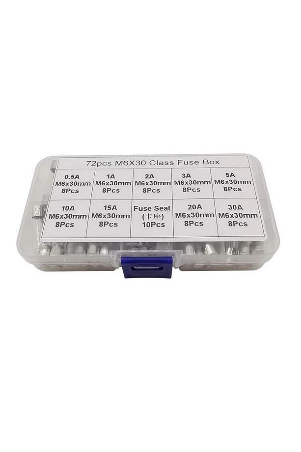 Cam Sigorta Seti 6x30 mm 72 Adet 9 Çeşit 250v Şeffaf Çantada - 2
